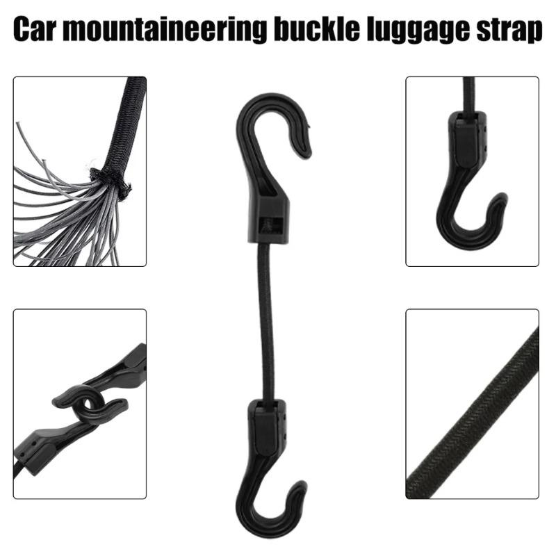 32cm Cycling Luggage Binding Ropes Camping Accessories Strechable Bungee Cord Elastic Rubber Rope 20-1pcs with Hook Versatile