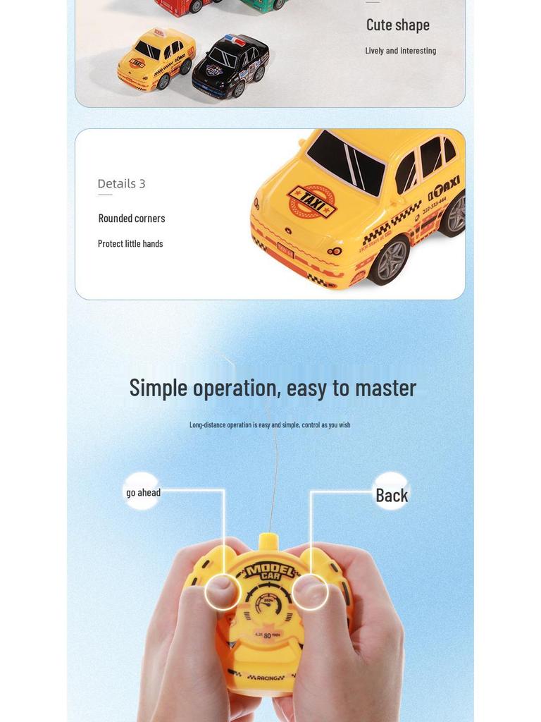 Cartoon Car City for Kids - Remote Control Bus & Taxi Toy Set