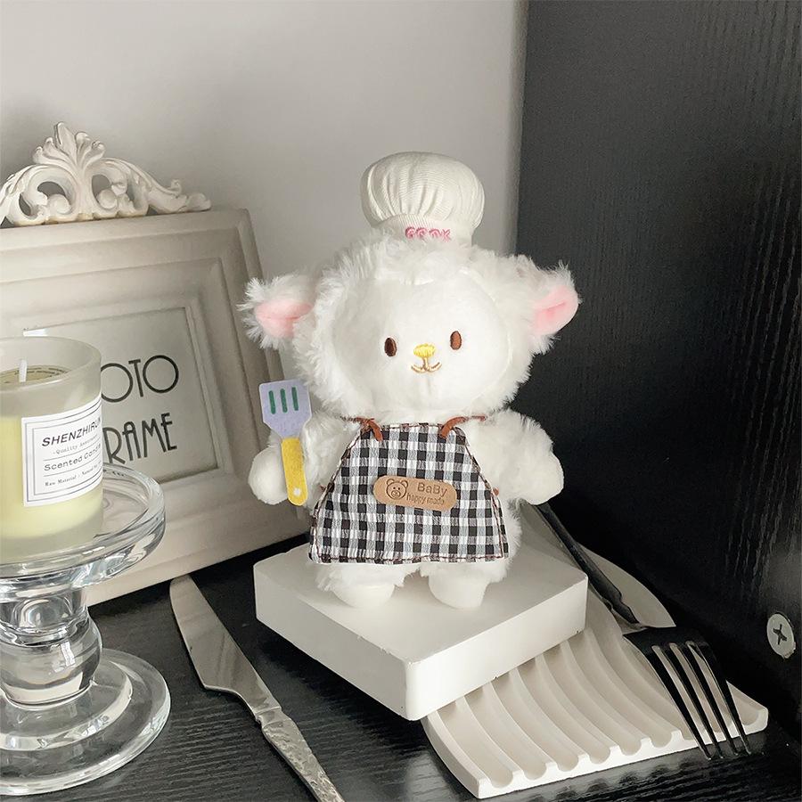 Uroczy Kucharz Owieczka Pluszowa Lalka Zawieszka do Torby Pluszowa Zabawka Lalka Owieczka Lalka Lalka Prezent