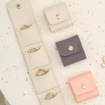Portable Mini Jewelry Organizer Bag with Multiple Compartments for Rings Necklaces Earrings Travel Storage Case