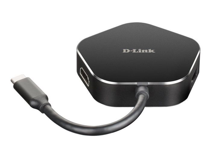 Hub USB-C - D-Link - DUB-M420 - 4-en-1 - HDMI 4K - Chargement 60W - 4 Ports