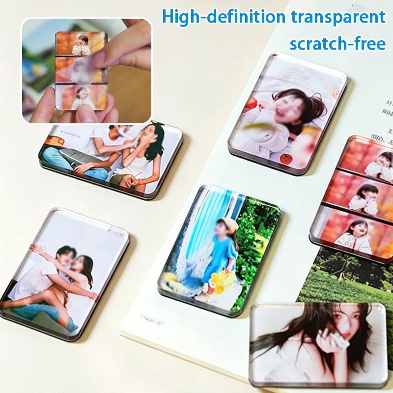 Handmade Custom Photo Fridge Magnets Set 5x3cm DIY Acrylic Sticker Kit for Refrigerator Decor & Souvenir Gift