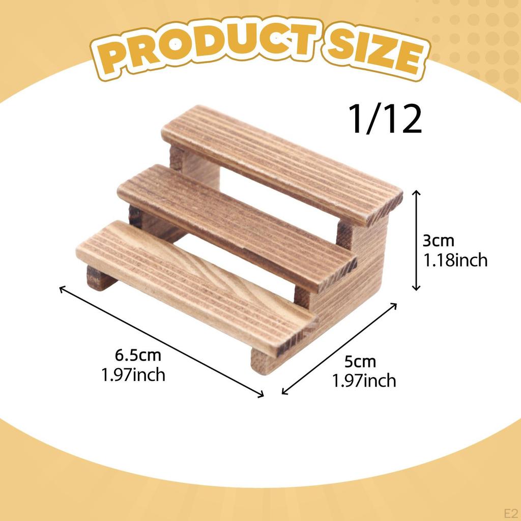 2x 1:12 Scale Flower Stand Set Miniature Dollhouse Accessories Wooden Micro Landscape Decor Balcony