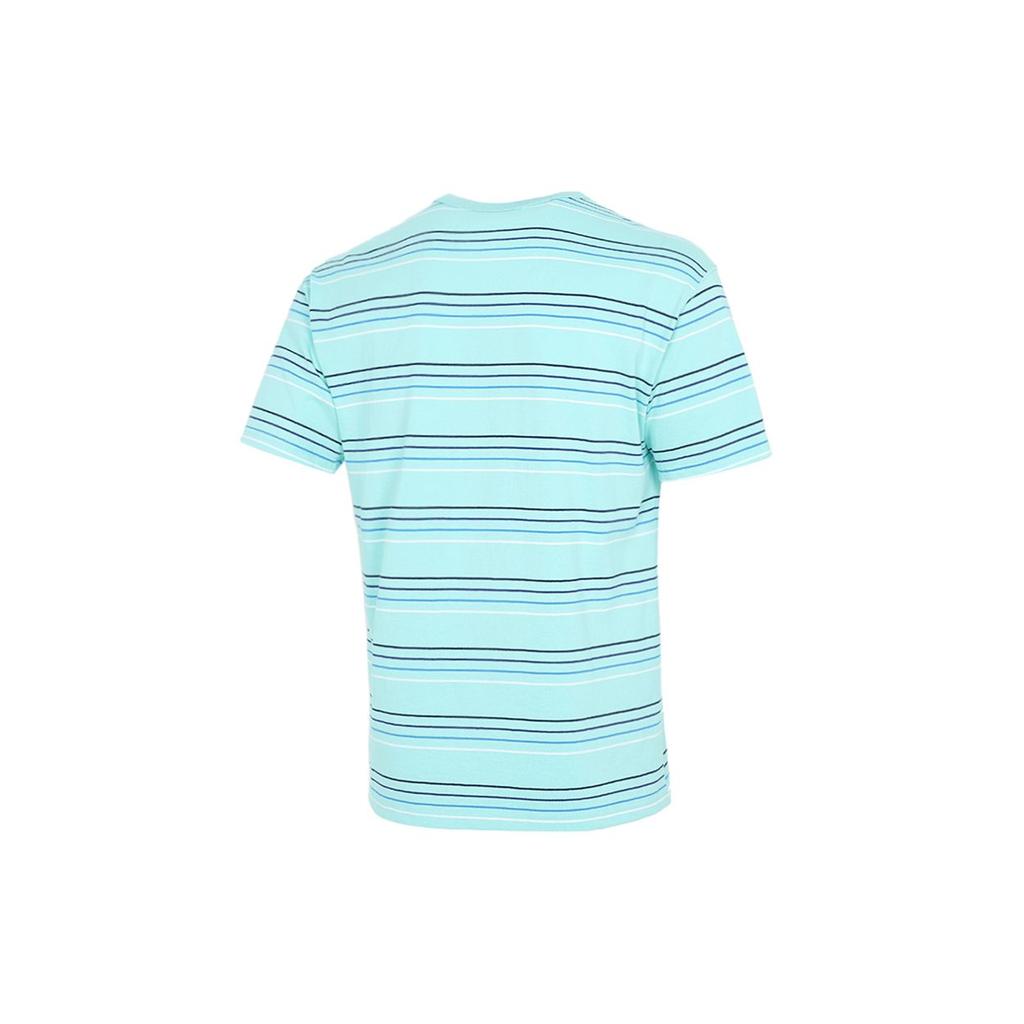 Nike Sportswear Embroidered Logo Striped Loose Knit Sports Short Sleeve T-Shirt Men Tops Blue Green DB6532-307
