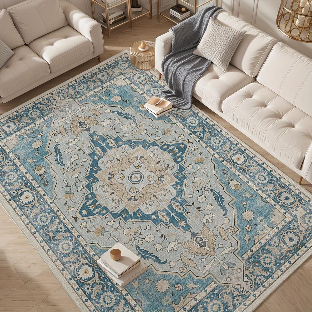 [Орхопуи Винтажный Коврик] и Винтажный Персидский Коврик | Нелиняющий Впитывающий Машинная Стирка Супертонкое Волокно, Нескользящий Складной 60x90cm