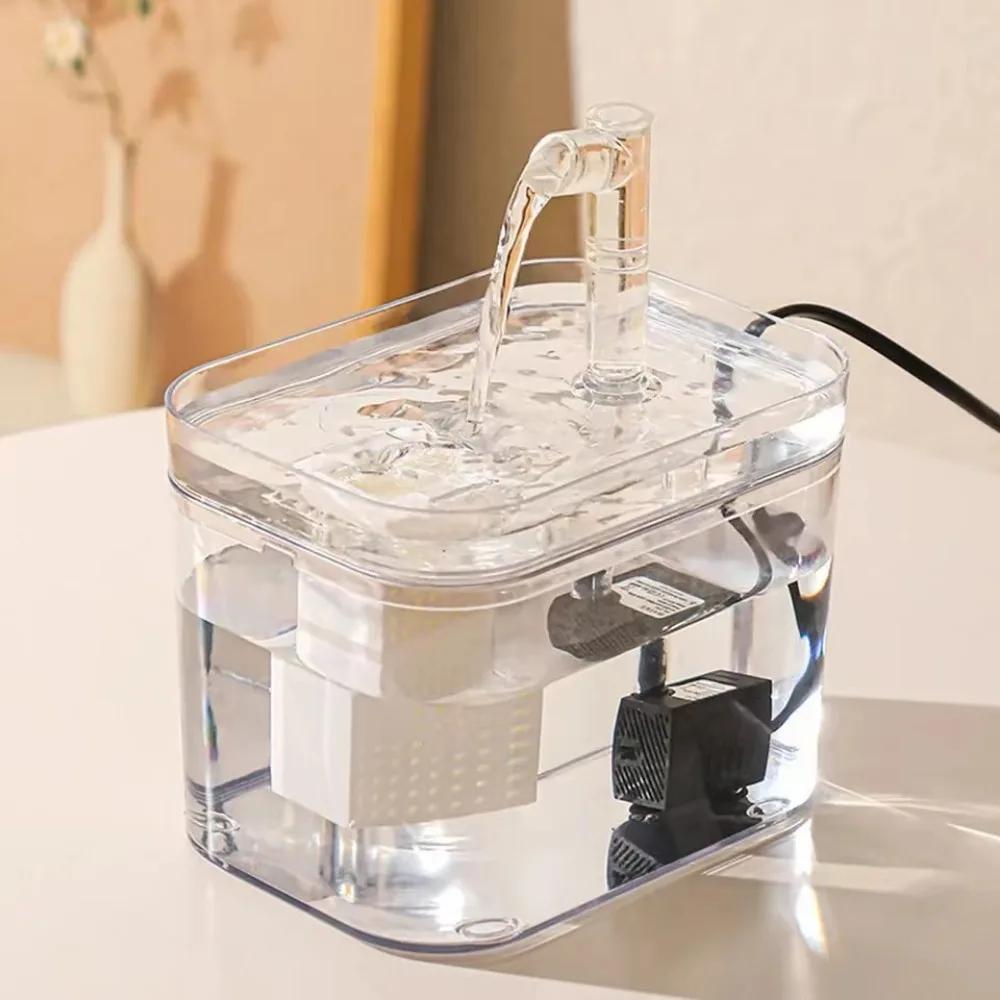 1000ml Automatic Pet Water Fountain Transparent USB Power Cat Water Dispenser for Indoor Dog and Cat Water Feeding Supplies
