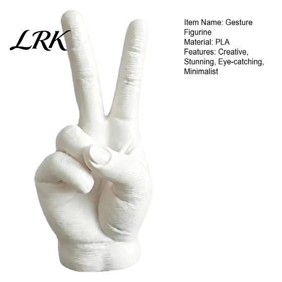 Light Atmosphere Decor Hand Gesture Statue, 3D Printed Yes Finger Sign Sculpture, Modern Home Decoration Decorative Tabletop Ornament for Bookshelf,