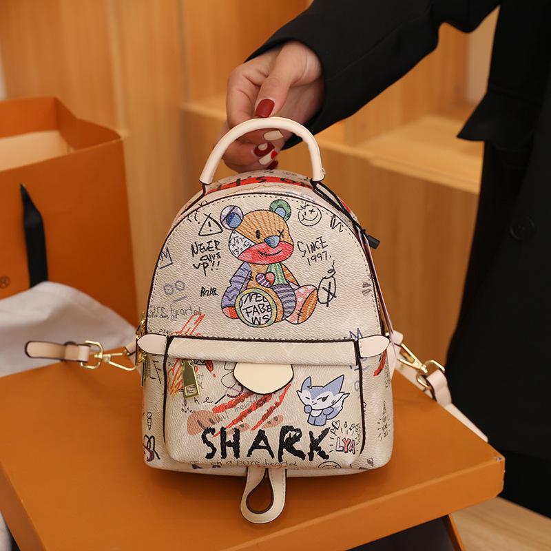Bags bag new 2025 new Mori girl cartoon bear funny personality leisure travel backpack pu