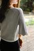 Ruffled Summer Knit for Short Large Loose Stylish [YOMORIO] Women, Knit, Sleeve, Size, Fit, T-Shirt, Knit, V-Neck, Plain, Thin, Breathable, Spring,