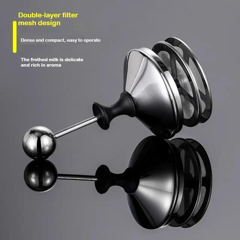 Stainless Steel 304 Coffee Maker Japanese Milk Frother Cup Double Wall Filter Milk Container Batched Milk Frother Cup Coffee Pot