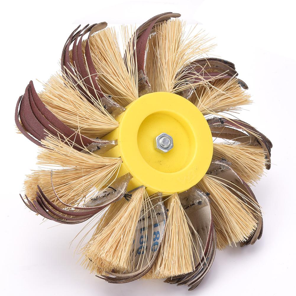 Sisal ing Wheel Manual Electric Drill Sisal Emery Cloth Polishing Wheel 6mm Shaft Mounted
