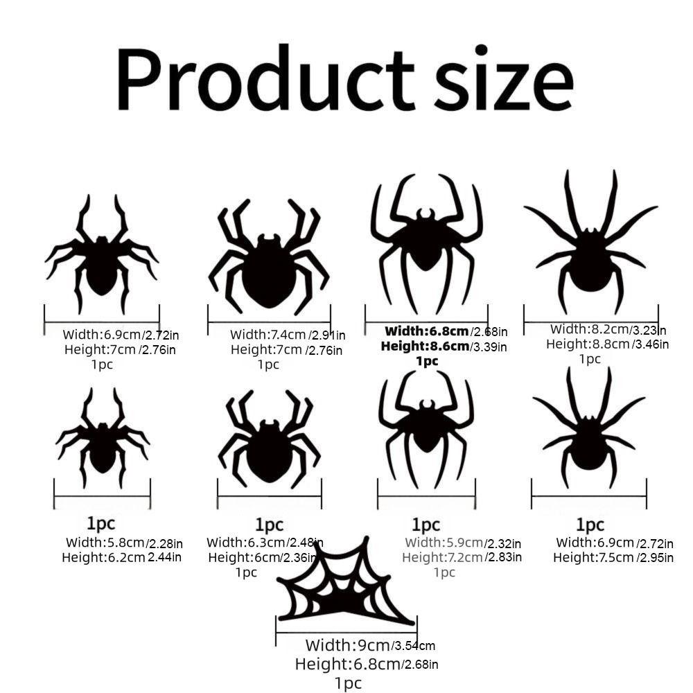 

3D Bat Halloween Spider Atmosphere Lamp Halloween Decorations Indoor Outdoor Decor 9pcs spiders