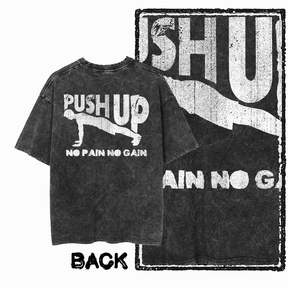 G Back Print Acid Washed Cotton Unisexs Cool Gym Skull Graphic Tshirt   Streetwear Big Size Oneck Unisexs Tee Tshirt