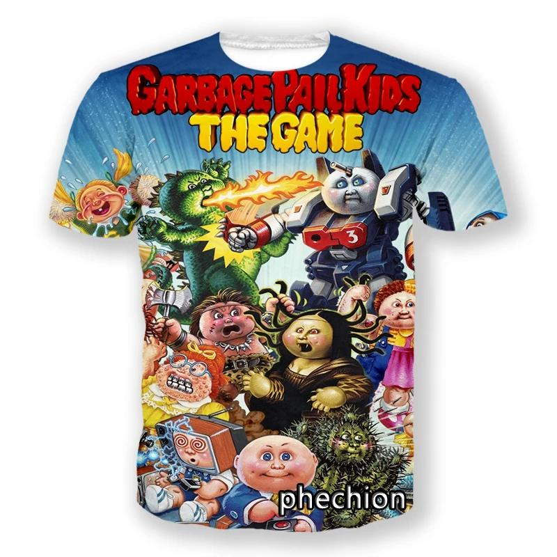 Camisetas Gráficas de Cubo de Basura de Dibujos Animados para Niños Estampado 3D Camisetas de Anime para Niños Moda Hombres Mujeres Manga Corta Cuello Redondo Camiseta Harajuku Y2k Top