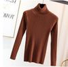 Women's Turtleneck Knit Sweater Slim Fit Solid Color Long Sleeve Thermal Base Layer Top For Autumn Winter