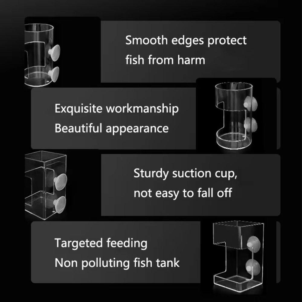 Transparent Aquarium Feeders Ring Acrylic Fish Tank Food Dispenser  for Baby Fish Shrimp