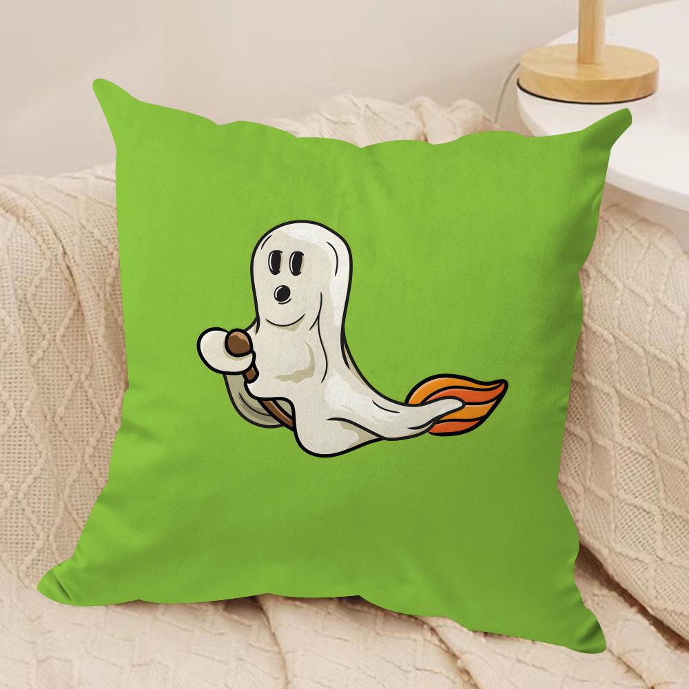 Halloween Spooky Ghost Cushion Cover Soft Plush Throw Pillow Cover  DoubleSided Printed Cushion Case  Cozy Sofa  Home Decor