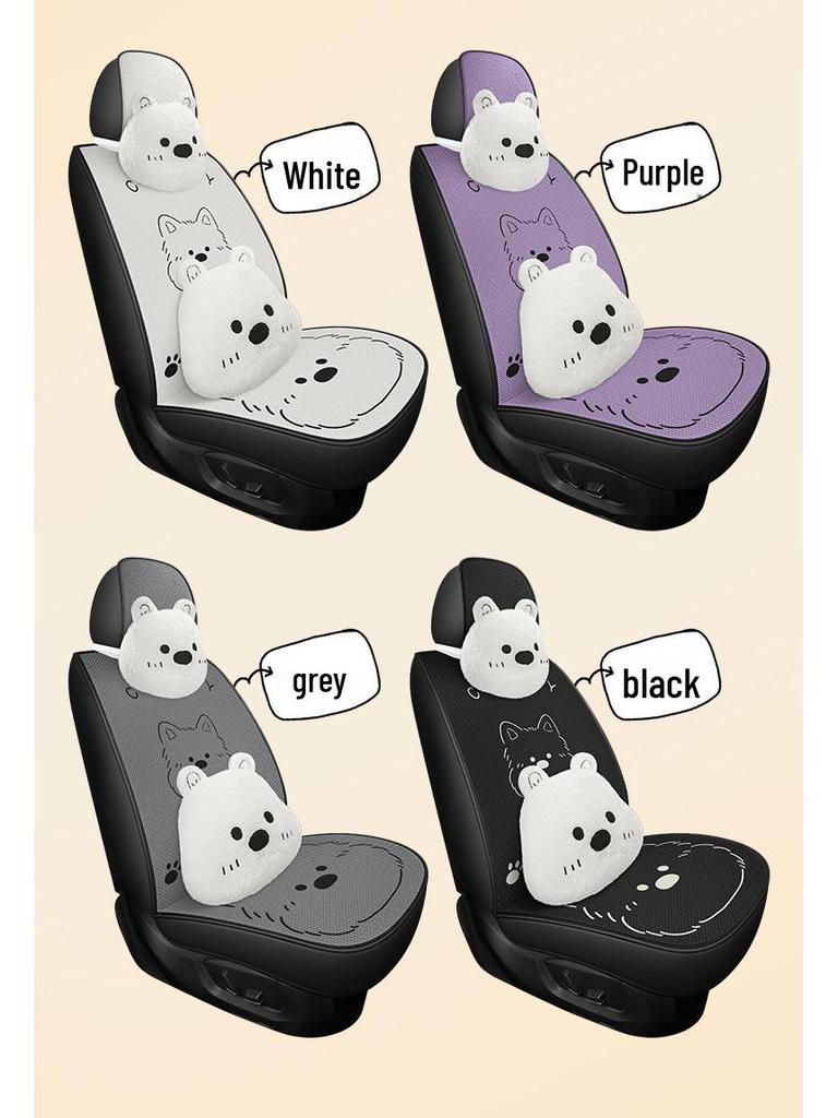 Cartoon West Highland Car Seat Cushion for BYD Seal 06 Yuan PLUS/Pro - Universal and Breathable, All-Season.
