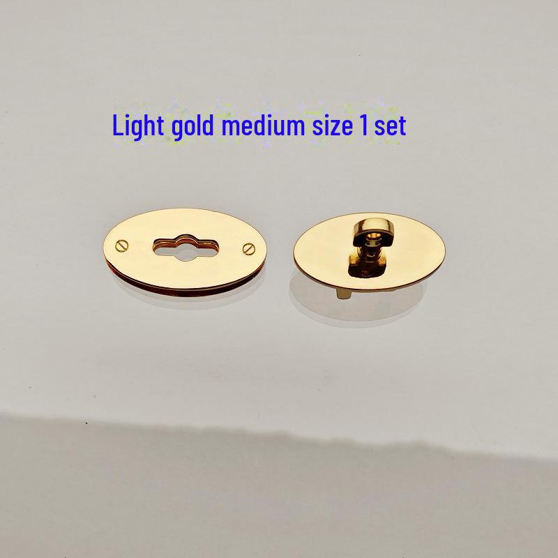 Leather Bag Hardware Repair Kit with Oval Twist Lock In Gold, Silver, Black, and Green Bronze Finishes