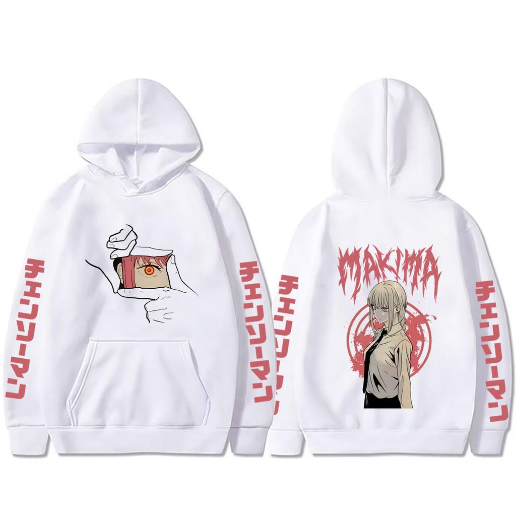 Anime Chainsaw Man Makima Merch Hoodie Men Women Manga Casual Oversized Pullover Hoodies Male Fashion Sweatshirt