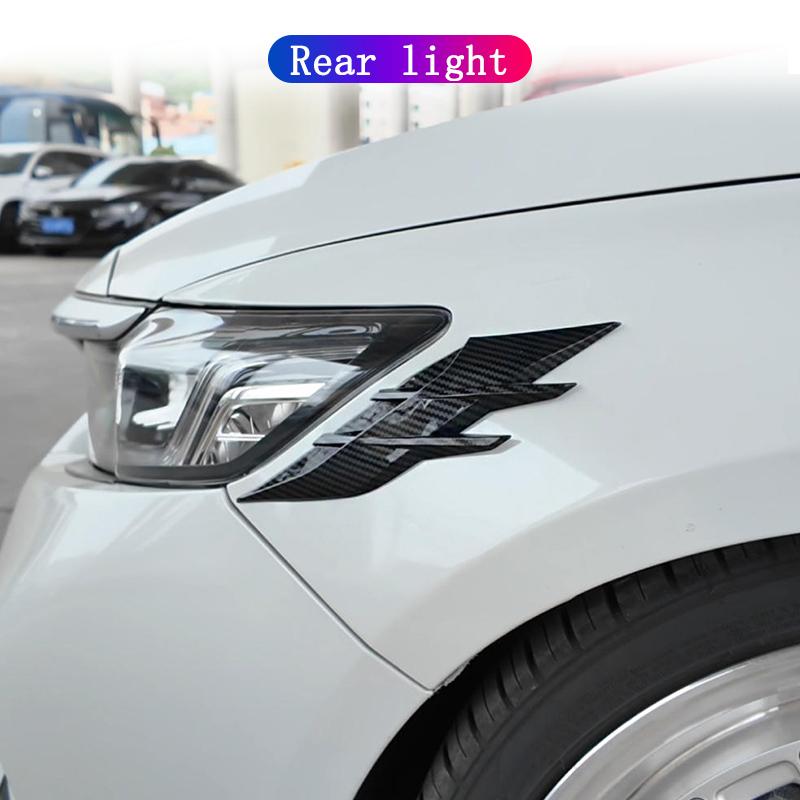 2PCS Auto Headlight Eyebrow Universal Car Lamp Cover Sticker Self-Adhesive Stripe Decal Decoration for Cars Bodys