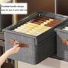 Steel Frame Storage Box with Lid,Foldable Clothes Pants Organizer for Wardrobe Dormitory,Household Breathable Fabric Storage Bin