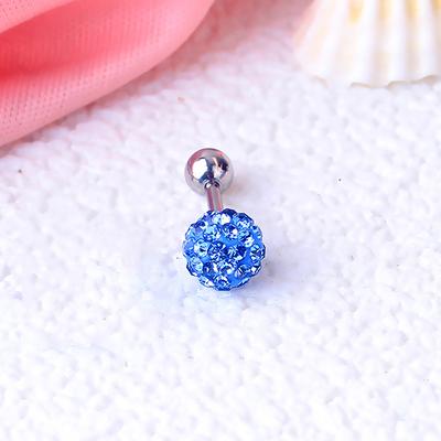 Women'S Stainless Steel Punk  Ball Stud Earrings Titanium Steel Pierced Ear Jewelry