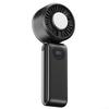 Portable Handheld Fan with Semiconductor Cooling, USB Rechargeable, Foldable, Digital Display, Black