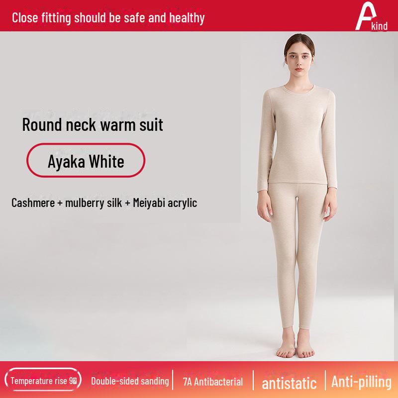 Unisexová německá kašmírová termoprádlová souprava: Hedvábím vylepšený, sametem podšitý, teplý oblek na podzim