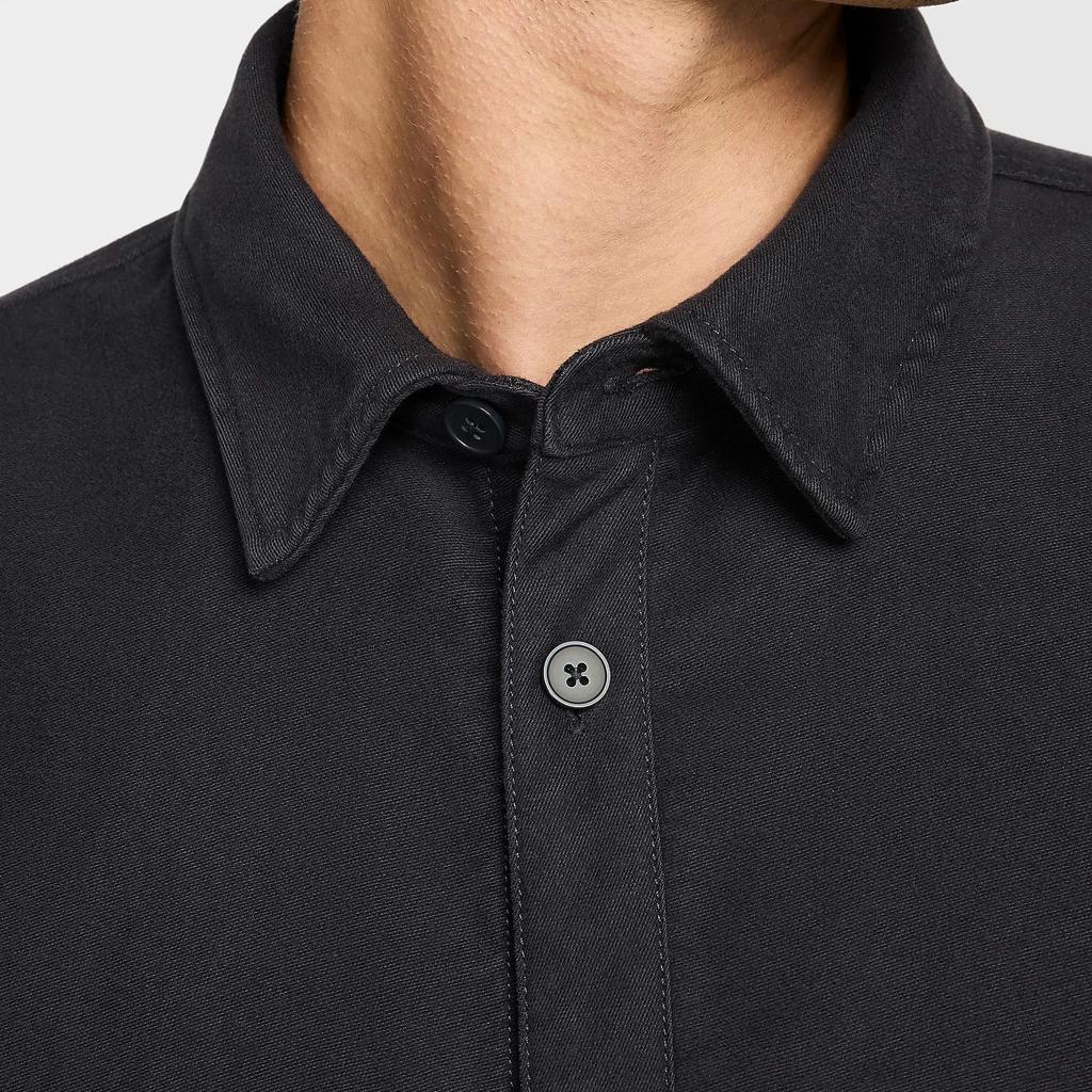Nike Swoosh Shirts Men's Black Lapel Moderate FB7743-060