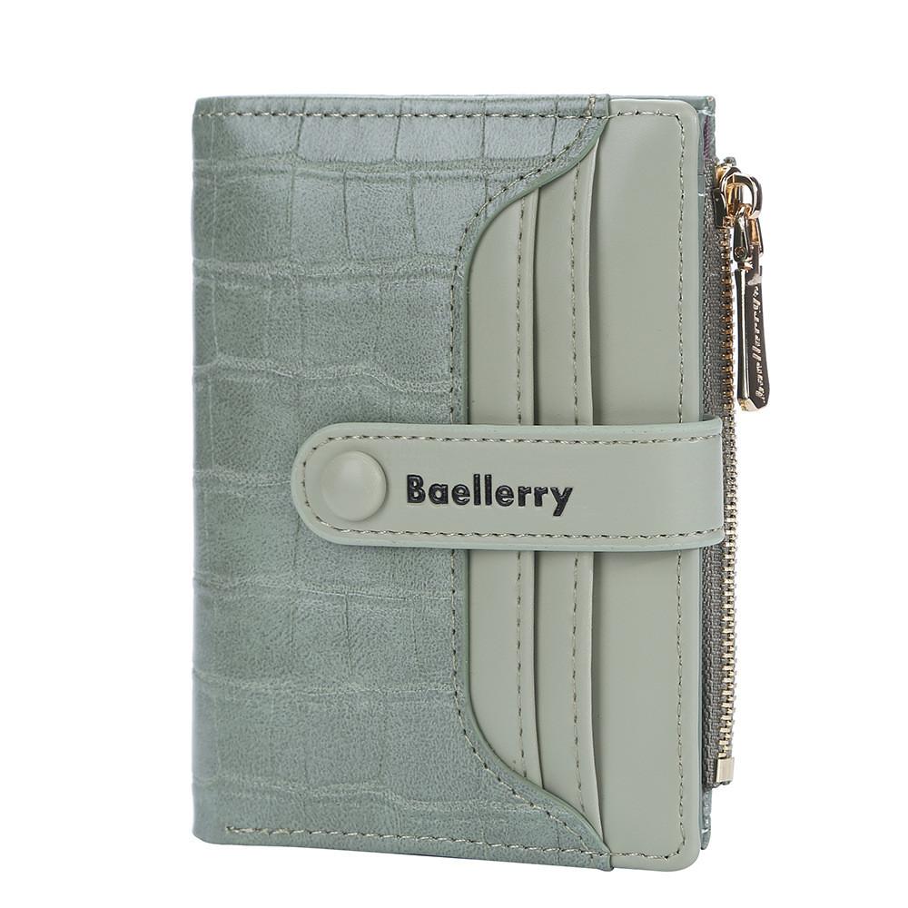 Pu Leather Womens Short Wallet With Two Fold Design And Multiple Card Slots