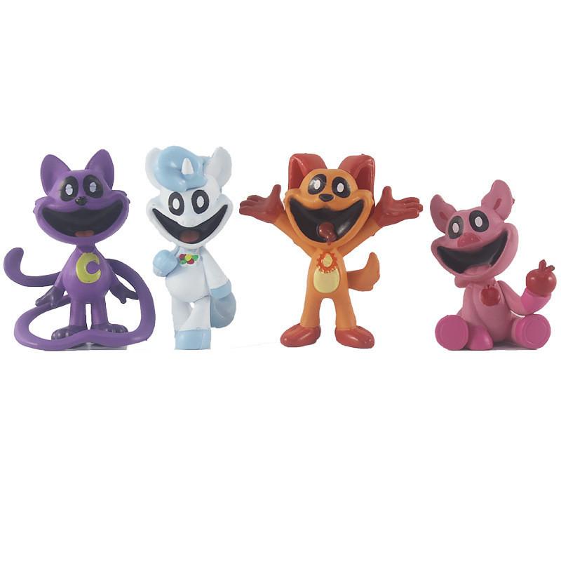Cute Smiling Animal Figures Set Of 8 Pieces 5.5-7cm Pvc Material Bag Packed 170g