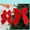 Christmas Velvet Bow Garland With Glitter For Holiday Tree Decor