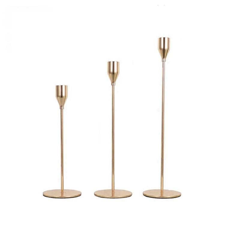 3Pcs/Set European Style Metal Candle Holders Candlestick Wedding Table Centerpieces Candle Stand Decoration Christmas Home Decor