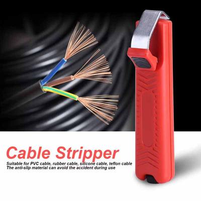 CDT-A2 Electrician Wire Stripper Knife Rubber Handle Hand Stripping Tool For8-28mm PVC,silicone Rubber PTFE Cable