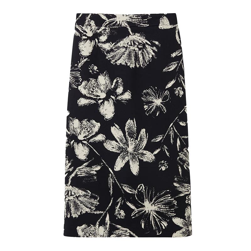 

Langzi Printed A-Line Midi Skirt XL