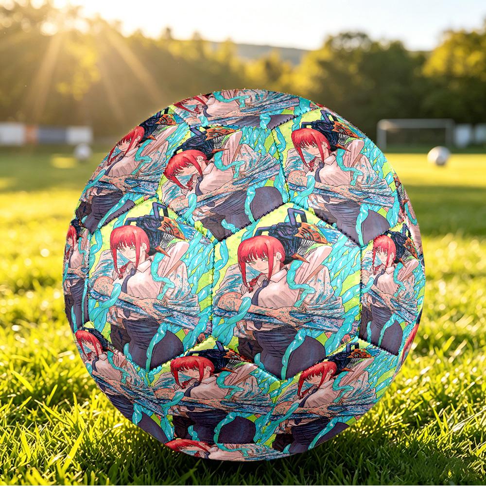 Chainsaw Man Size 5 Soccer Ball, Durable Standard Football For Training Match Outdoor Sports