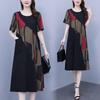 Retro Summer Plus Size Short Sleeve Midi Dress for Women