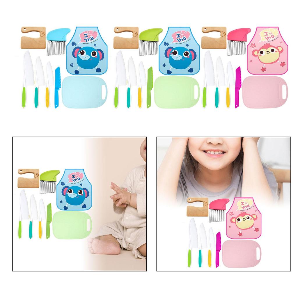 Kitchen Accessories Playset Cutting Board Apron for Children Gifts Toddler Style