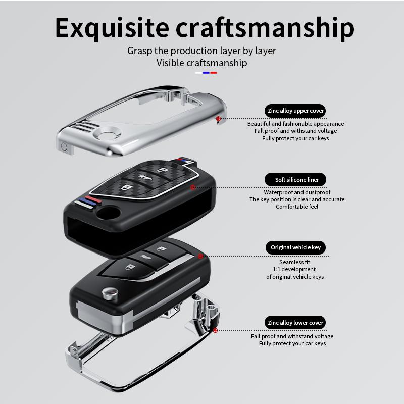Obudowa kluczyka do samochodu ze stopu cynku pełna pokrywa dla Toyota Auris Corolla Reiz Avensis Verso Yaris Aygo Rav4 Scion TC IM 2015