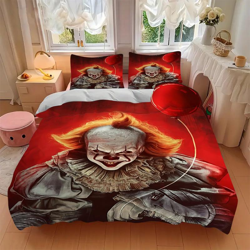 Set Biancheria da Letto 3 Pezzi It "Clown", Copripiumino e Federe in Morbido Poliestere Lavabile in Lavatrice Adatto a Tutte le Stagioni014