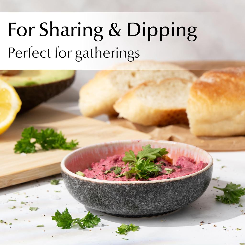 MIAMIO Mini Dip Bowl Set of 6 Side Dish Soy Sauce Dip Small Snack Bowl Las Palmitas Collection - (90 ml) / Bowl, Dish, Bowl, -