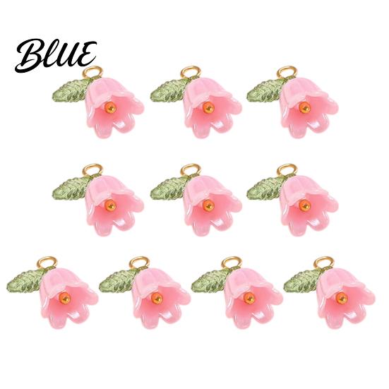 Three-dimensional Flower Charm 10Pcs DIY Pendant Three-Dimensional Simulation Texture Resin