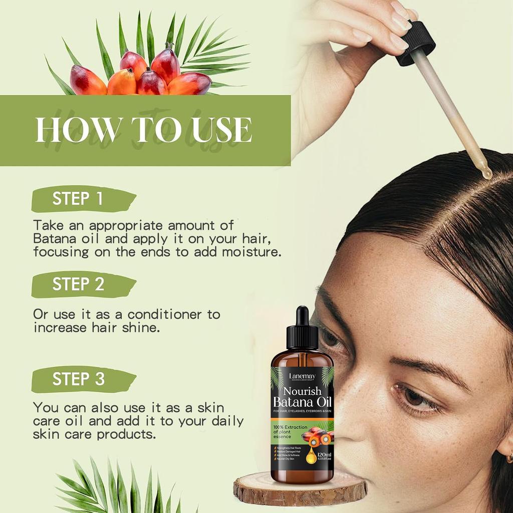 Nourish Batana Oil-Soft, Hydrating Dry and Rough Skin-Suitable for All Skin Types,120ml