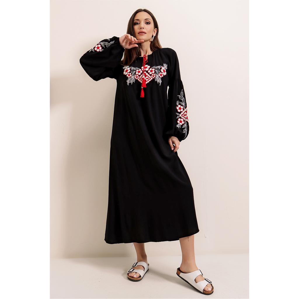 sachin and babi light blue dress KAREN MILLEN Petite Balloon Sleeve Embroidered And Beaded Maxi Dress main image 0
