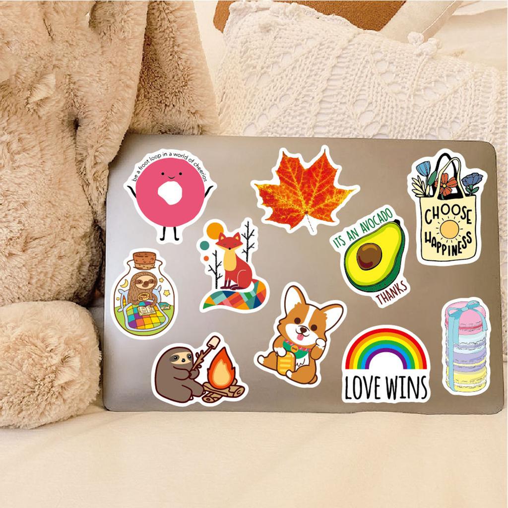 100Pcs Cute Animal Stickers Cartoon Animation Luggage Scooter Laptop Refrigerator Graffiti Stickers Decorative Aesthetic Sticker