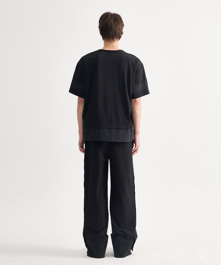 Eichijig Side Placket Cuff Wide Trousers - Black