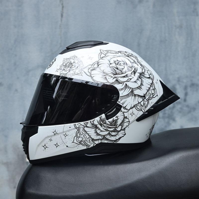 Motorcycle helmet, men s and women s dual mirror full face helmet, motorcycle sports car, all season full face helmet S