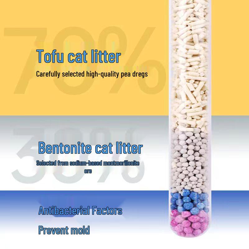 Tofu Katzenstreu - Milchduft, Klumpend, Geruchsbindend, Staubarm, Kleine Körnung, Kostenloser Versand