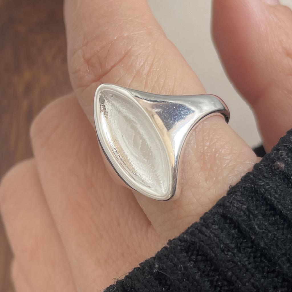 925 Sterling Silver Rings for Women Couple Minimalist Handmade Simple Wide Smooth Ring Fine Jewelry Gift Prevent Allergy